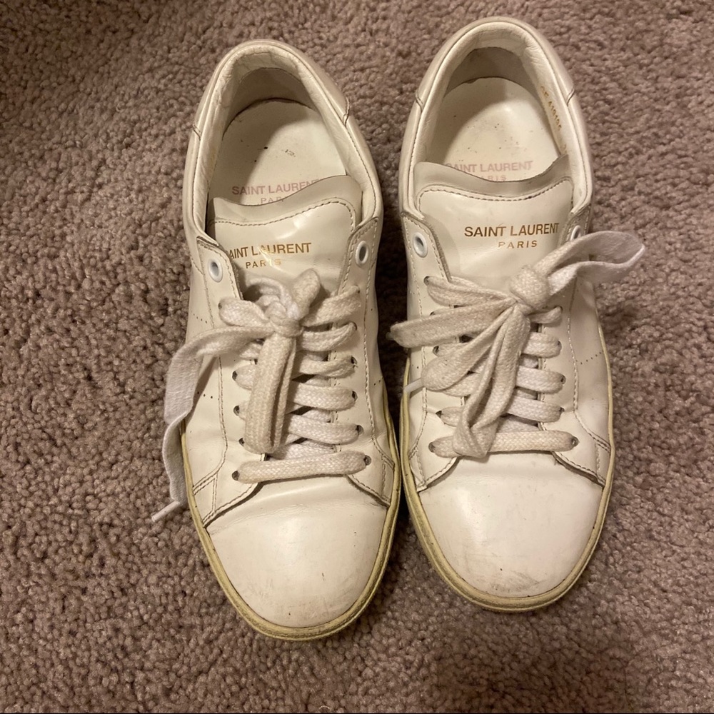 Authentic Saint Laurent White Leather Sneakers